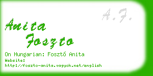 anita foszto business card