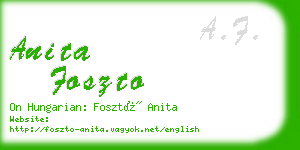 anita foszto business card